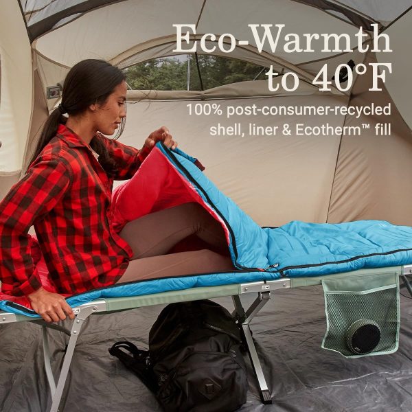 Coleman Flatlands 40°F Sleeping Bag, Made from 100% Recycled Material, Cool Weather Adult Sleep Sack - Image 2