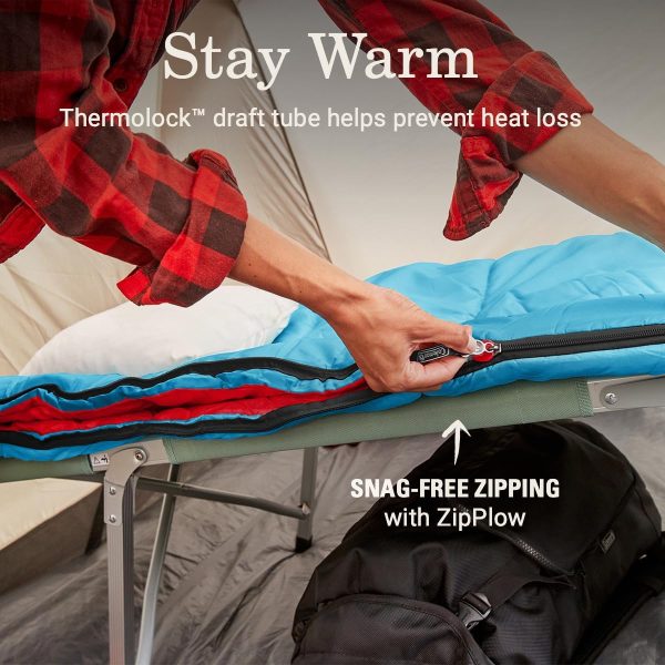 Coleman Flatlands 40°F Sleeping Bag, Made from 100% Recycled Material, Cool Weather Adult Sleep Sack - Image 3