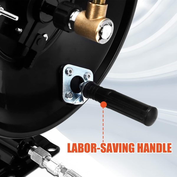 Tool Daily Pressure Washer Hose Reel, 100 FT Heavy Duty Steel Hose Reel for Power Washer - Image 8